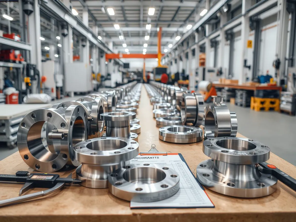 304/316L不锈钢法兰样品与质检工具陈列